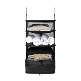 YCWIWO Travel Luggage Organizer - Collapsible Packing cubes with Hanging Shelves, Laundry Storage Compartment and Carry-On Closet Suitcase