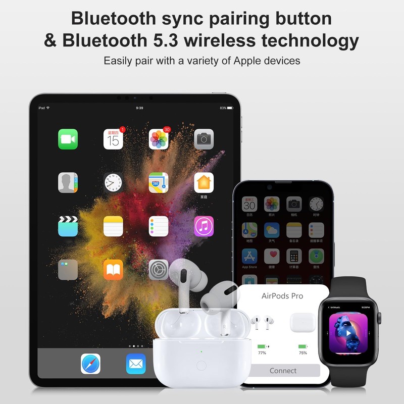 Replacement for AirPods Pro 1/2 Case, Wireless Charging Case for