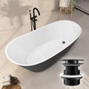 EXAKEY Freestanding Tub Drain with Removable Pop-up Freestanding Bathtub Drain