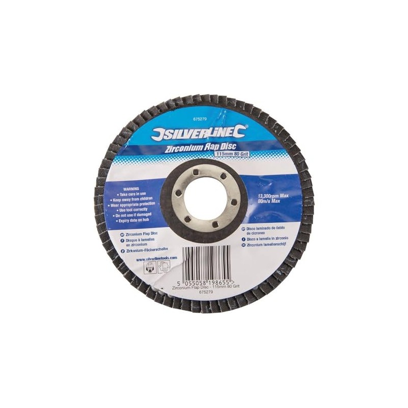 Silverline 675279 Zirconium Flap Disc 115 mm 80 Grit
