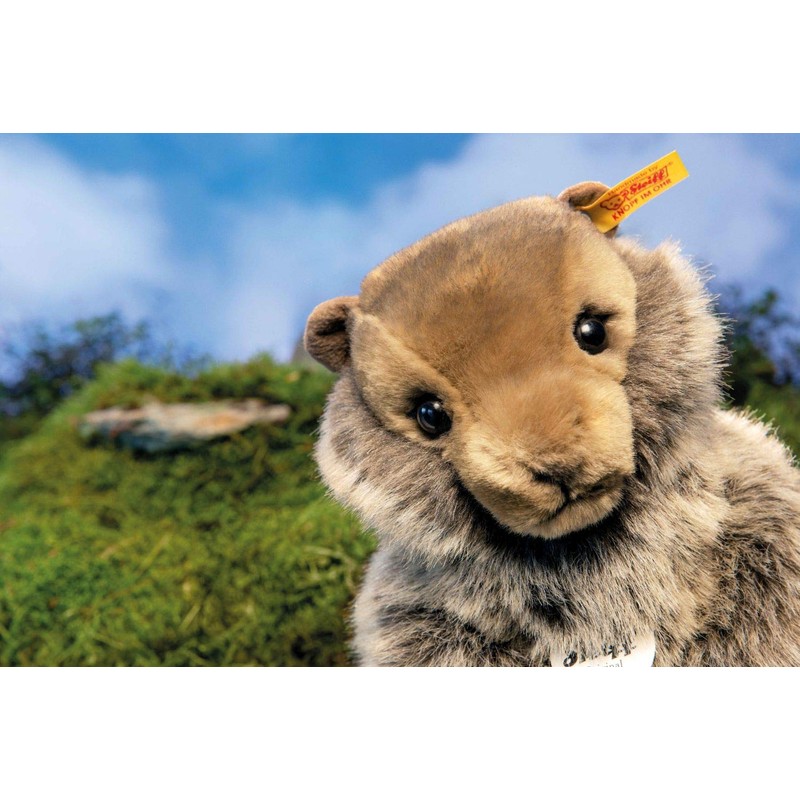 Steiff Burri Marmot, Mottled Brown, 10" Plush