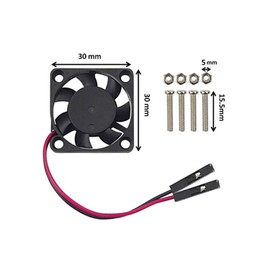 Easycargo Raspberry Pi 4 Heatsink Fan Kit for cooling Raspberry Pi 5 4 3, 30mm Fan Heatsink for Electronics Robotics Development Boards DIY 3007 30x30x7mm 5V 3.3V Quite Mini Fan Small (Black 1 pack)