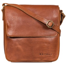 ROYALZ 'Illinois' Men's Shoulder Bag Small Leather Shoulder Bag Men's Messenger Bag Vintage Leather Shoulder Bag Handbag Genuine Leather, Texas brown