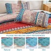 WONGS BEDDING Bohemian Quilt Set Queen Size, Boho Striped Pattern