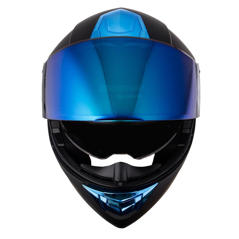 Crown Racing Motorcycle Helmets Blue Modular Full Face Helmet Flip