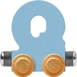 Maple Landmark NameTrain Pastel Letter Car Q - Made in USA (Blue)