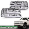 LQI Headlight Assembly Compatible with Chevy Silverado 1500 2500 1999-2002/Fit