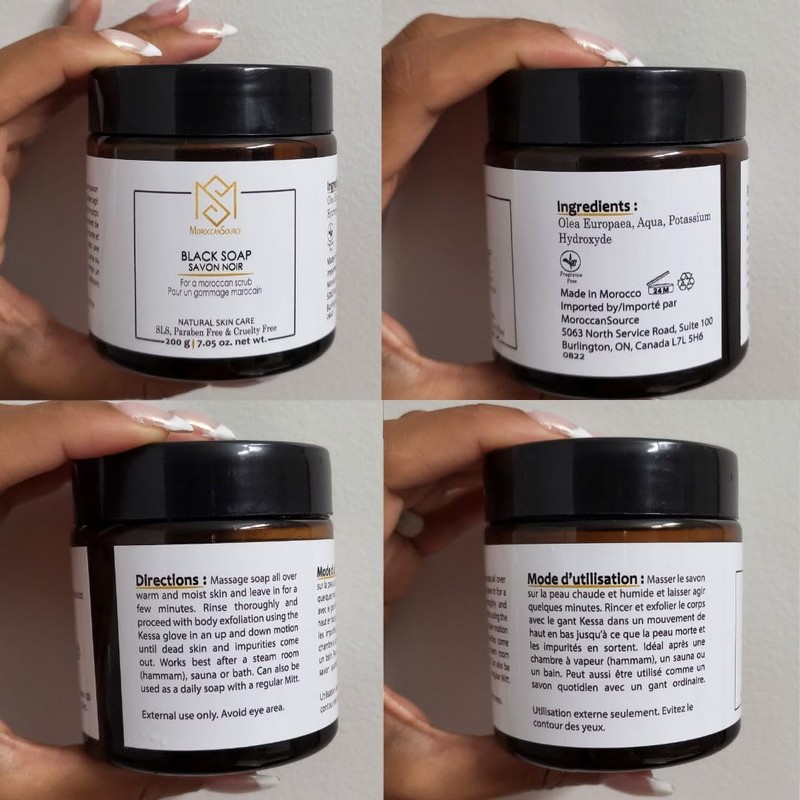 MS Moroccan Black Soap and Exfoliating Glove Kit for Body