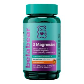 Belabear 3 Magnesios Citrato Glicinato Y Magnesio Solanum 90