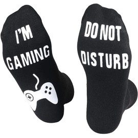 Do Not Disturb Gaming Socks, Funny Cotton Novelty Gamer Socks Gifts for Kids Teen Boys Mens Womens Game Lovers