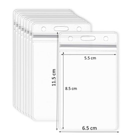 Portatarjetas de Identificación, Utilizado para Identificación de Trabajo, Plástico Transparente, Impermeable, Sellable, Tarjeta de Identificación, Etiqueta de Identificación (20, Vertical)