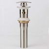 Brushed Nickel Pop Up Sink Drain with Overflow, Bathroom Faucet