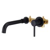 YardMonet Wall Mount Bathroom Faucet Matte Black, Single Handle Wall