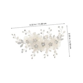 Vaguelly Silver Rhinestone Hair Clip with Delicate Artificial Pearls Elegant Bridal Barrettes for Weddings Stunning Hair Accessories for Bride and Bridesmaids for Styling Without Veil