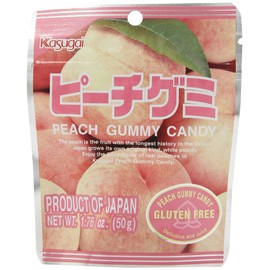 Kasugai Gummy Candy Stand Pack, Peach, 1.76 Ounce (Pack of 12)