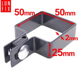 Square End Clamp 50 x 50 Graphite Fence Clamp Strut Clamp Mesh Fence Post Rectangular