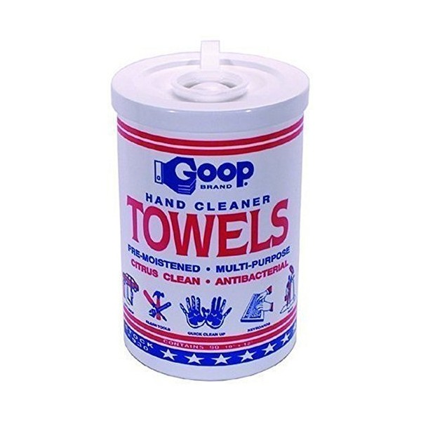 Goop Multi-Purpose Waterless Hand Cleaner Towels - 90, 10" x 12" Towels