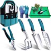 Kynup Garden Tools 7-Piece, Gardening Hand Tools, Gardening Tools Set with Rust-Proof,Stainless Steel, Aluminum Alloy Material, Gardening Supplies Set Ideal Gift