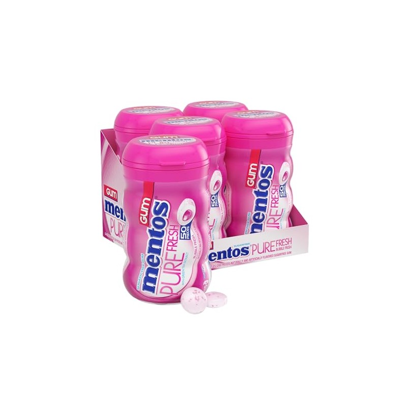 Mentos Pure Fresh Sugar-Free Chewing Gum with Xylitol, Bubble Fresh