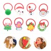 Healvian 50Pcs Christmas Hair Ties for Santa Claus Ponytail Holders