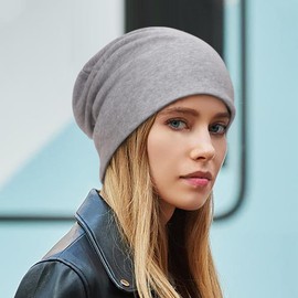 DRESHOW Slouchy Beanie Hat for Women Men Long Baggy Hip Hop Beanie Ski Skull Cap Chemo Headwear Solid Hipster Hat Elastic Sleeping Cap