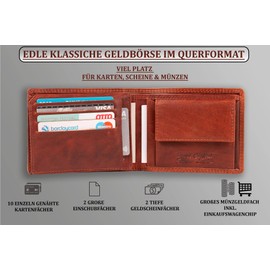 MATADOR® Men's Wallet with TÜV-Approved RFID/NFC Protection, Vintage Brown, Vintage