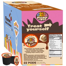 Crazy Cups French Vanilla Hot Chocolate Pods - Smooth and Creamy Cocoa Mix for Keurig K-Cup Brewers, 22 Count