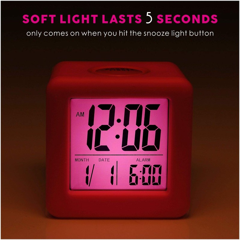 Plumeet Digital Kids Alarm Clock with Snooze and Nightlight -
