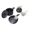 Camping Cookware Portable Nonstick Pot and Pan Set with Kettle