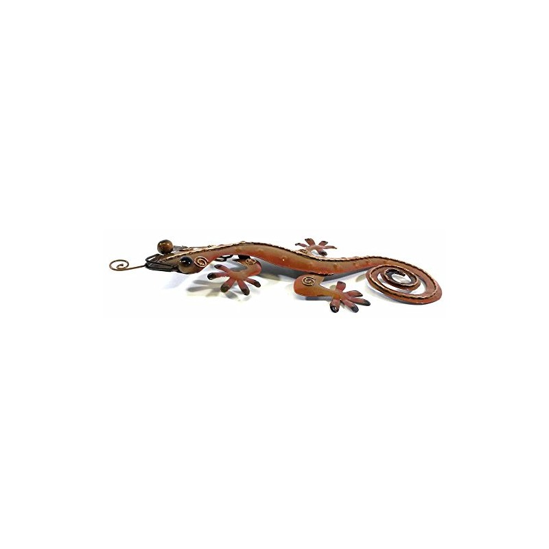 New Contemporary Metal Wall Art Sculpture – Golden/Orange Tropical Gecko