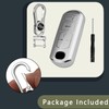 Funda de llavero de plata pulida con llavero resistente para