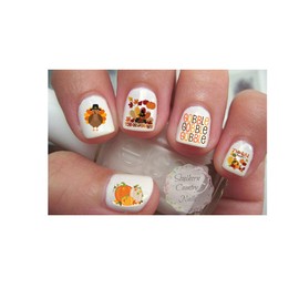 Cute Thanksgiving Nail Art Decals (Set of 80)