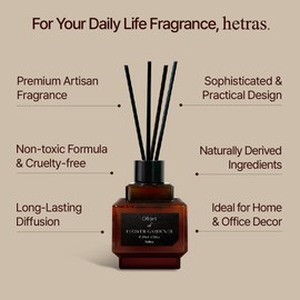 hetras Objet Diffuser Gift Set 6.7 fl.oz. 2 Pack | Black Cherry Scent | Long-Lasting Scented Room Fresheners with 8 Reed Sticks for Home Fragrance Bedroom Bathroom Shelf Décor