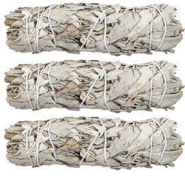 Bulk White Sage Smudge Sticks (3 Pack) | Wholesale Organic Sage Bundles | Burn for Cleansing, Smudging, Removal of Negative Energy from House/Office, Stress Relief | Sustainably Grown, Chemical Free
