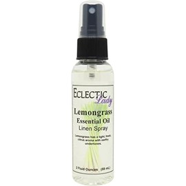 Lemongrass Linen Spray, 2 ounces - Eclectic Lady Sheet and Linen Spray - No Artificial Colors, Parabens, or Preservatives - Long-Lasting Scent for Bed, Fabric & Pillow, Made With Lemongrass Essential