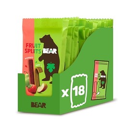 BEAR Strawberry & Apple FRUIT SPLITS - Delicious Real Fruit - Healthy - 18 packs