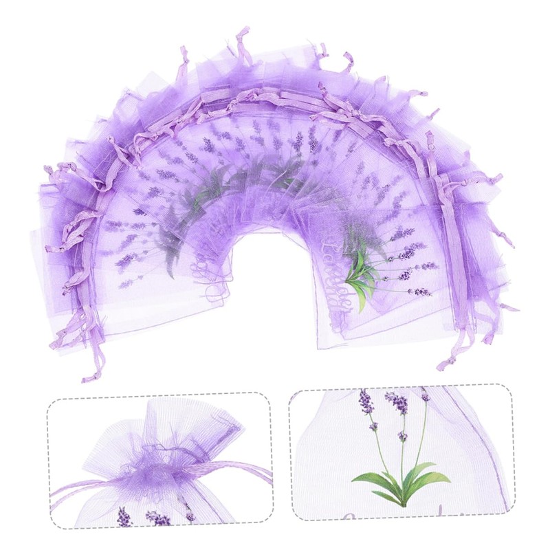 ULTECHNOVO 50pcs Lavender Sachet Bags Empty Drawstring Mesh Pouches for