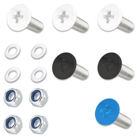 polarmotor M6 x 12 mm License Plate Screws Motorcycle Set Stainless Steel for Number Plate Holder, Moped, Scooter, Number Plate Holder