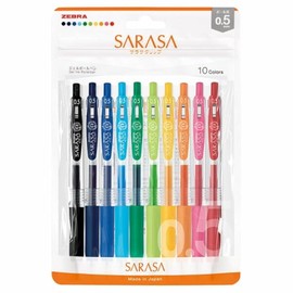 ZEBRA Gel Ballpoint Pen Sarasa Clip 0.5mm 10 Colors Set N JJ15-10C-N