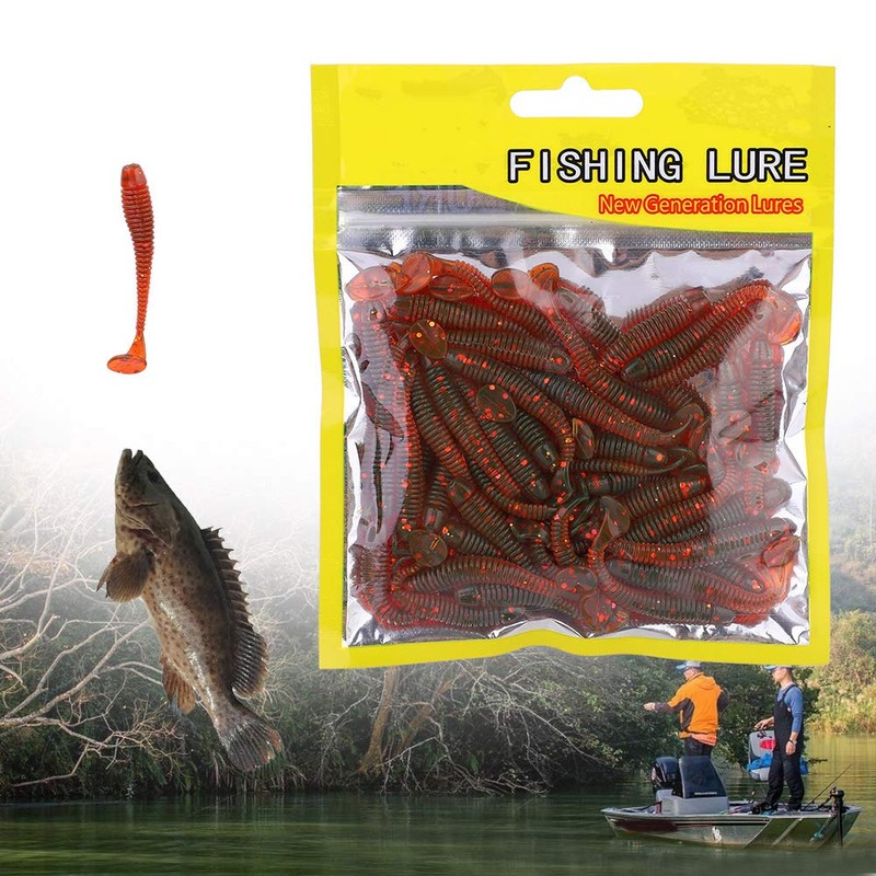 50 Pcs 5cm Fishing Lures, Fishing Baits Soft Plastic Fishing