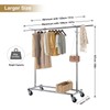 GREENSTELL Clothes Rack with Cover, Adjustable Garment Rack with Wheels,