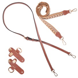 2 Pcs Strap Compatible with Longchamp Mini Bag, Adjustable Strap for Longchamp bag, include Leather, Nylon Canvas, Conversion Kit Fit for Bag