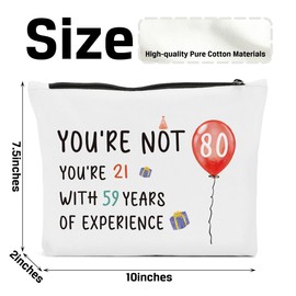 FBCCZEY Funny 80th Birthday Gifts for Women Makeup Bag, 80 Year Old Birthday Gifts for 80 Year Olds Women Mom Grandma Cosmetic Bag, Happy Anniversary 80th Birthday Party Decorations Makeup Pouch