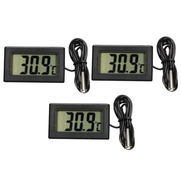 YOKIVE 3 Pcs Digital Display Thermometer, -50-110C Waterproof Temperature Monitor