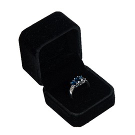 Copbopwn Velvet Ring Box Engagement Ring Boxes for Jewellery Wedding Ring Box Wedding Day Gifts Earring Gift Boxes for Proposal Engagement Ceremony Women Men (black)