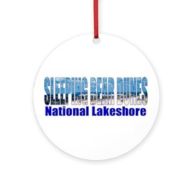 CafePress Sleeping Bear Dunes National Round 4" MDF Holiday Ornament