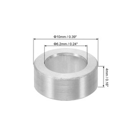 PATIKIL M6 Aluminum Spacers, 6pcs Metal Spacers for 1/4 or M6 Screw Bolts, 1/4" ID x 3/8" ID x 5/32" L Unthreaded Standoff, 6.2x10x4mm