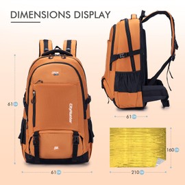 BAGZY Large Internal Frame Backpacks 80L Waterproof for Hiking, Camping, Backpacking, Lightweight Travel Backpack, Blue