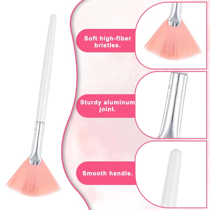 2 Pcs Face Mask Applicator Fan Brushes for Facial Soft