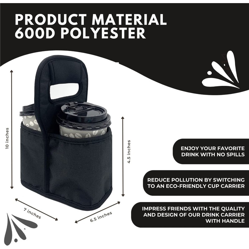 KOSTOO Portable Drink Carrier and Reusable Coffee Cup Holder for